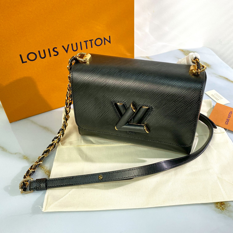 Louis Vuitton TWIST MM Handbag Epi Leather M57517 Black